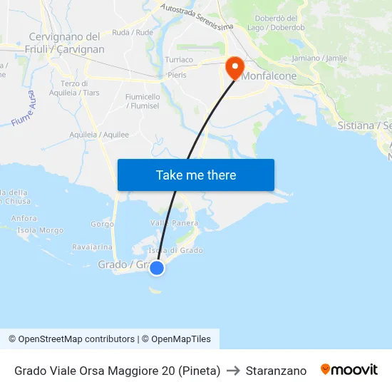 Grado Viale Orsa Maggiore 20 (Pine Grove) to Staranzano map