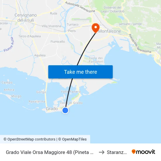 Grado Viale Orsa Maggiore 48 (Pineta Centro) to Staranzano map