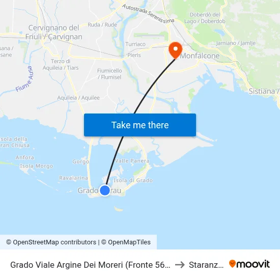 Argine Dei Moreri Avenue, Grado (Opposite 56, Cemetery) to Staranzano map