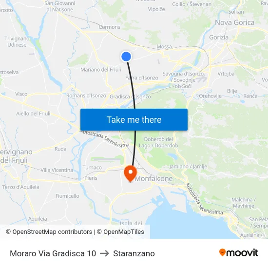 Moraro Via Gradisca 10 to Staranzano map