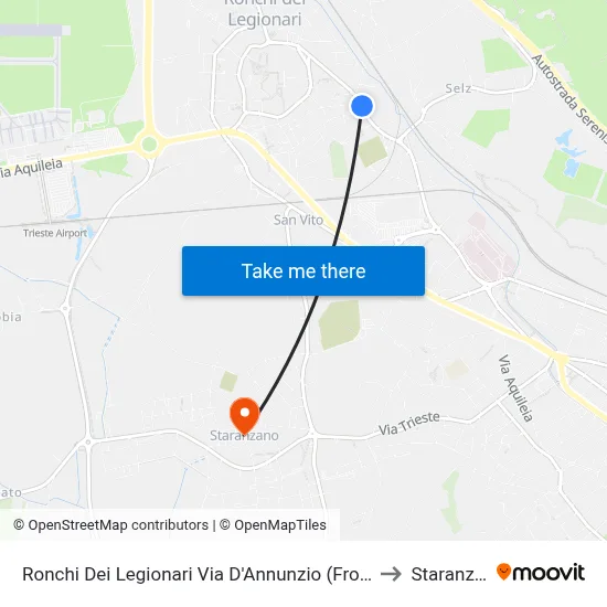 Ronchi Dei Legionari Via D'Annunzio (Fronte Chiesa) to Staranzano map