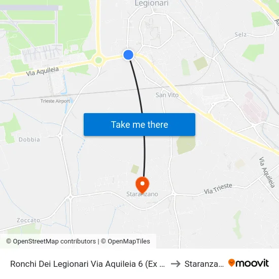 Ronchi Dei Legionari Via Aquileia 6 (Ex Pesa) to Staranzano map