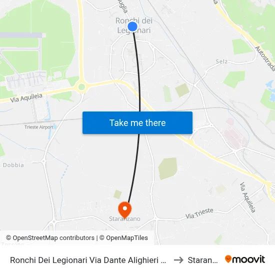 Ronchi Dei Legionari Dante Alighieri Street 10 (Primavera) to Staranzano map