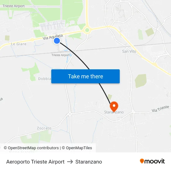 Aeroporto Trieste Airport to Staranzano map
