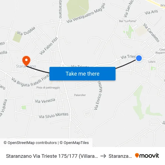 Staranzano Trieste Street 175/177 (Villaraspa) to Staranzano map