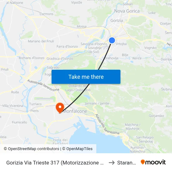 Gorizia Trieste Street 317 (Motor Vehicle Department, Interior) to Staranzano map