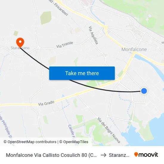 80 Callisto Cosulich Street, Monfalcone (Shipyards) to Staranzano map
