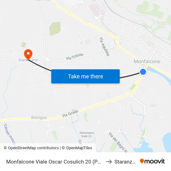 Monfalcone Viale Oscar Cosulich 20 (Palasport) to Staranzano map