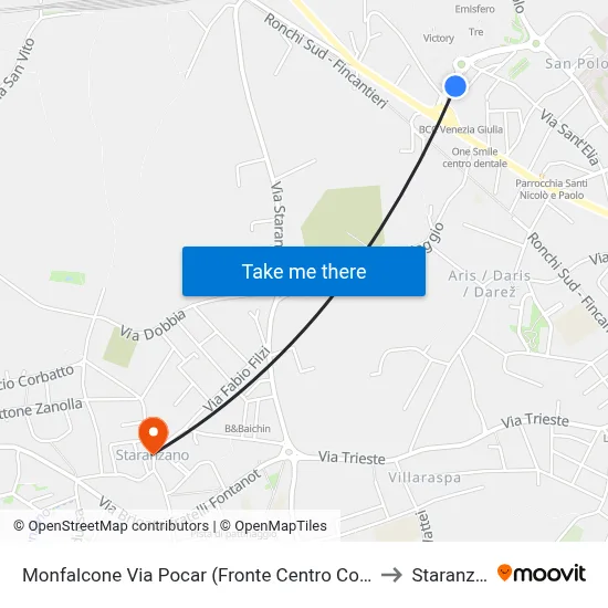 Monfalcone Via Pocar (Opposite Shopping Center) to Staranzano map