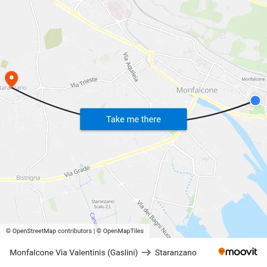 Monfalcone Via Valentinis (Gaslini) to Staranzano map