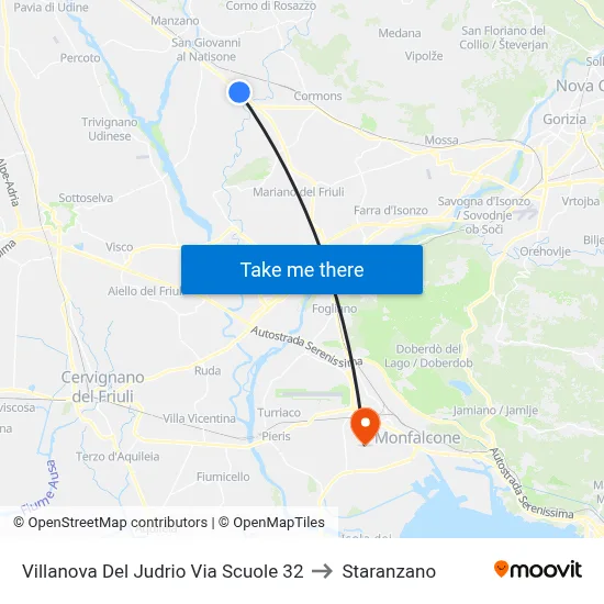 Villanova Del Judrio School Street 32 to Staranzano map