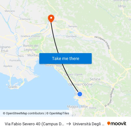 Via Fabio Severo 40 (Campus Dell'Ex Ospedale Militare) to Università Degli Studi Di Udine map