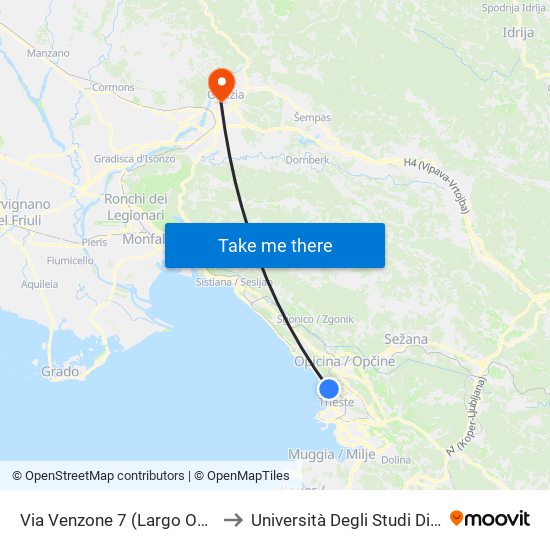 Via Venzone 7 (Largo Osoppo) to Università Degli Studi Di Udine map