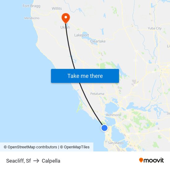 Seacliff, Sf to Calpella map