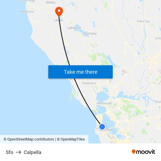 Sfo to Calpella map