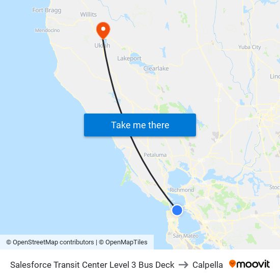 Salesforce Transit Center Level 3 Bus Deck to Calpella map