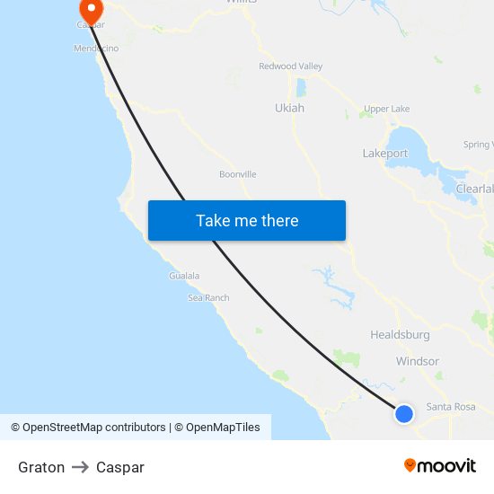 Graton to Caspar map