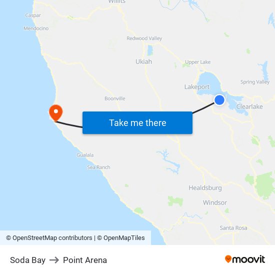 Soda Bay to Point Arena map