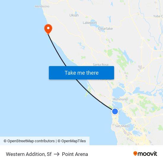 Western Addition, Sf to Point Arena map