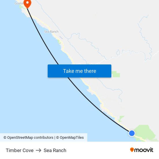 Timber Cove to Timber Cove map