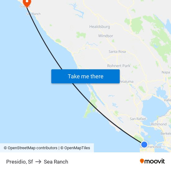 Presidio, Sf to Sea Ranch map