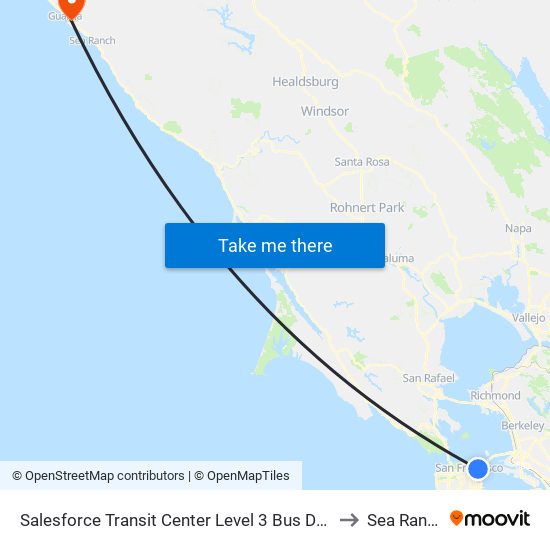 Salesforce Transit Center Level 3 Bus Deck to Sea Ranch map