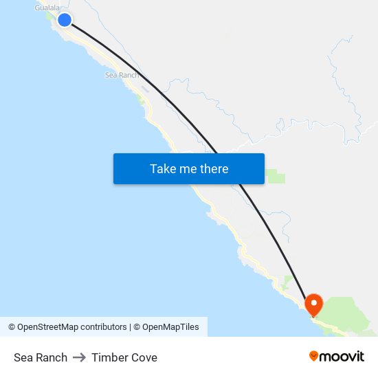 Sea Ranch to Timber Cove map