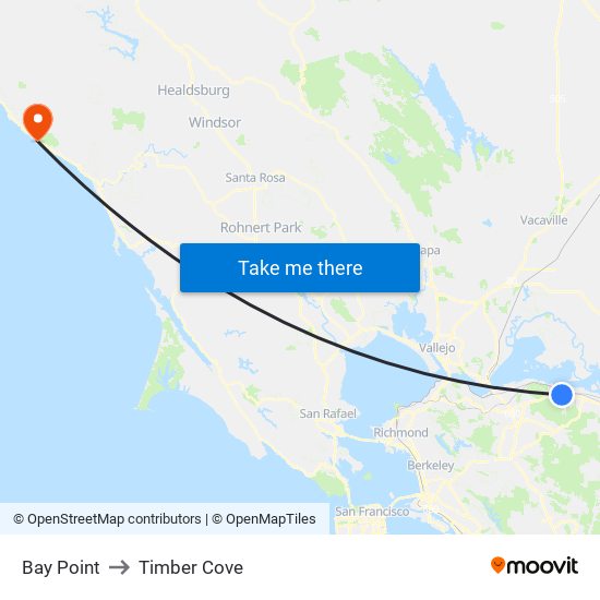 Bay Point to Timber Cove map