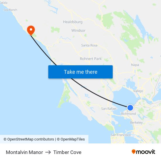 Montalvin Manor to Timber Cove map