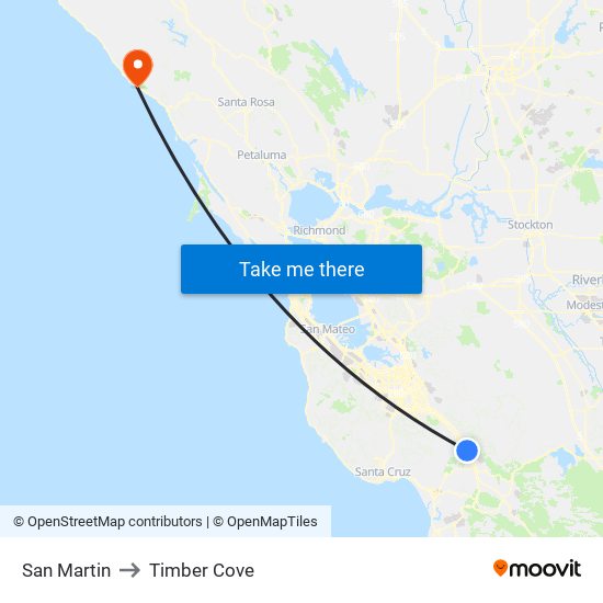 San Martin to Timber Cove map