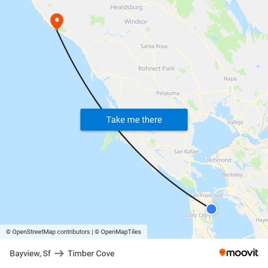 Bayview, Sf to Timber Cove map
