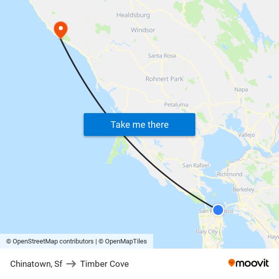 Chinatown, Sf to Timber Cove map