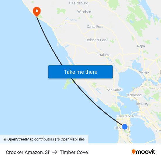 Crocker Amazon, Sf to Timber Cove map