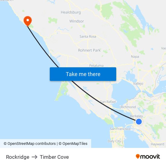 Rockridge to Timber Cove map