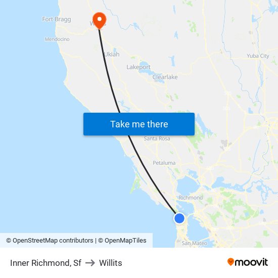 Inner Richmond, Sf to Willits map