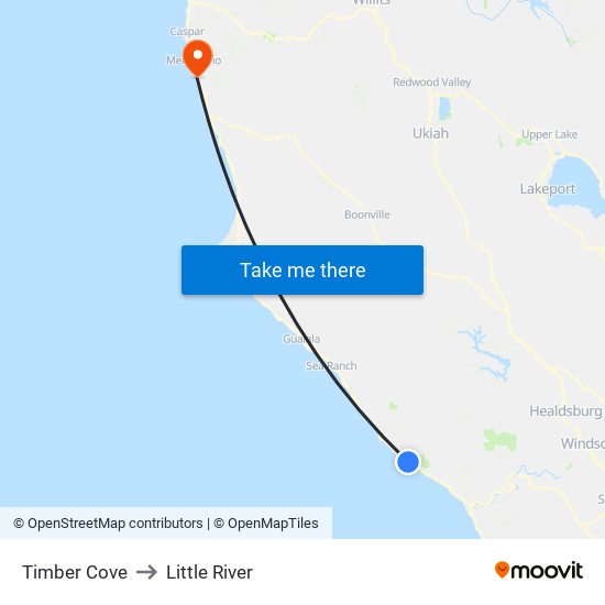 Timber Cove to Little River map