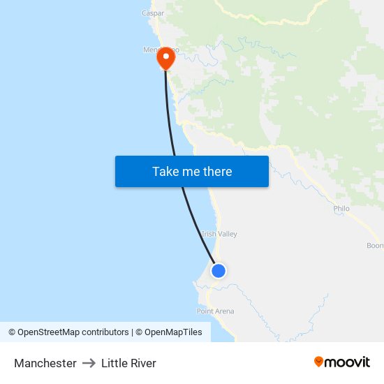 Manchester to Little River map
