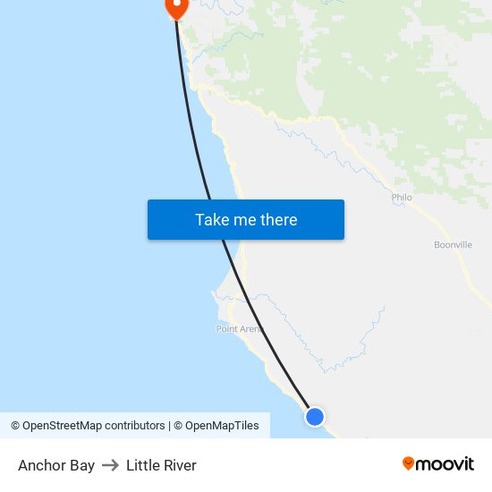 Anchor Bay to Little River map