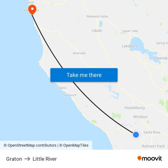 Graton to Little River map