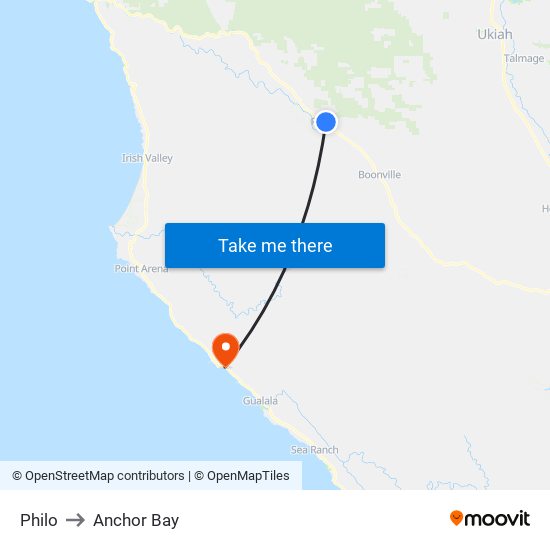 Philo to Anchor Bay map