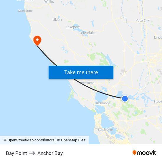 Bay Point to Anchor Bay map