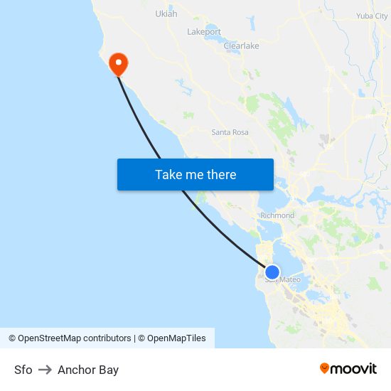 Sfo to Anchor Bay map