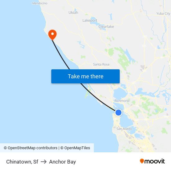 Chinatown, Sf to Anchor Bay map