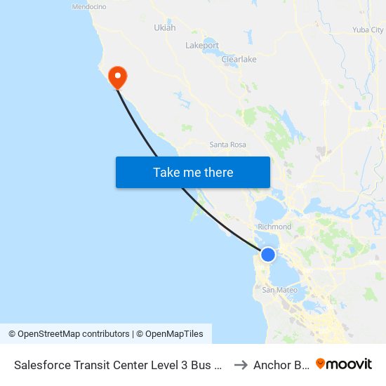 Salesforce Transit Center Level 3 Bus Deck to Anchor Bay map