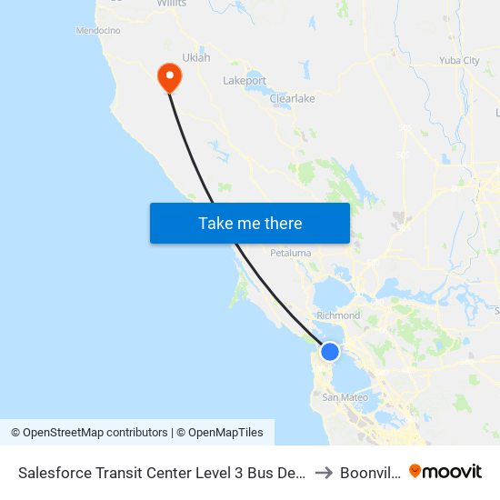 Salesforce Transit Center Level 3 Bus Deck to Boonville map