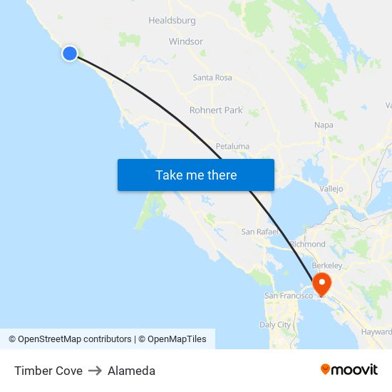Timber Cove to Timber Cove map