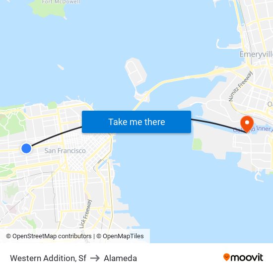 Western Addition, Sf to Alameda map