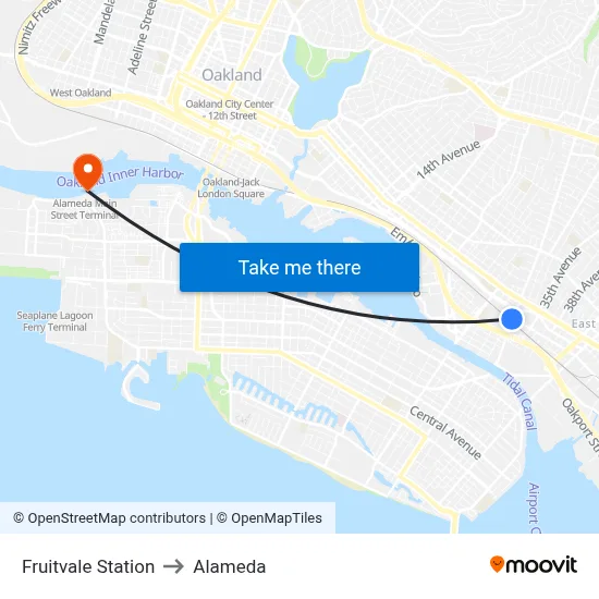 Fruitvale Station to Alameda map