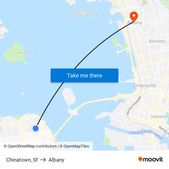 Chinatown, Sf to Albany map