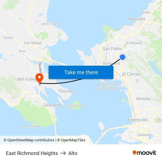 East Richmond Heights to Alto map